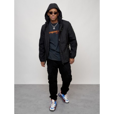 Sports male jacket, size 48, black color-1