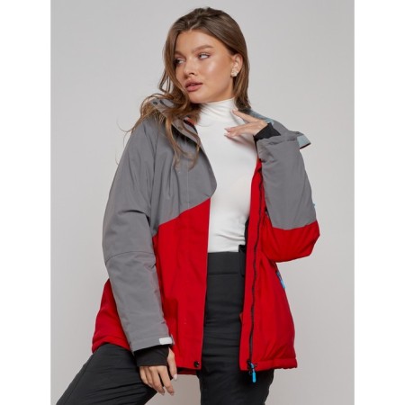 Ski jacket women's winter, size 56, red color-18
