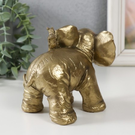 Polystone souvenir "Elephant with a squirrel on the back" 13.4x10x12 cm-2
