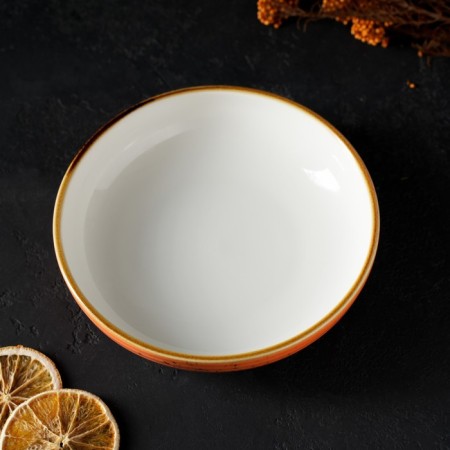 Porcelain deep Magistro "Cerera", 700 ml, D = 18.5 cm, Orange color-6