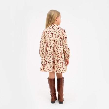 Платье детское KAFTAN "Цветы", р. 34 (122-128), бежевый-2