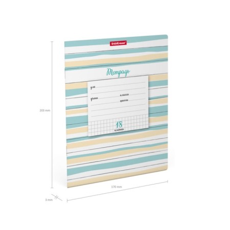 Notebook 18 sheets in the Erichkrause Optima Lines, covered cardboard, OFSET block, mix-8