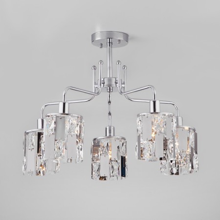 Scoppio chandelier, 5x60W E14, chromium color