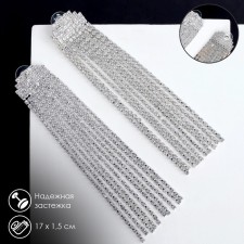 Hanging earrings with rhinestones 