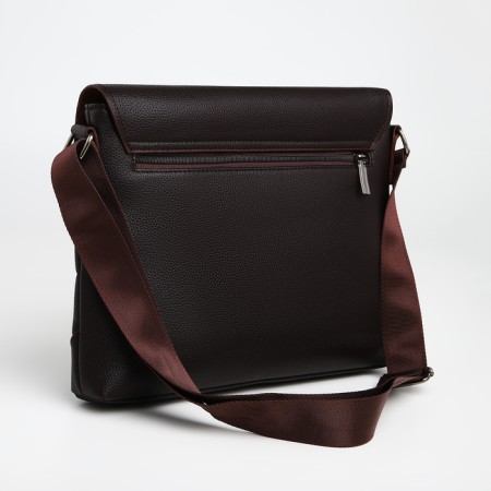Male Business Bag, Textura, 2 external pockets, brown color-1