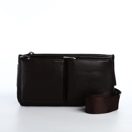 Board belt on a zipper, 2 outer pockets, brown color-2