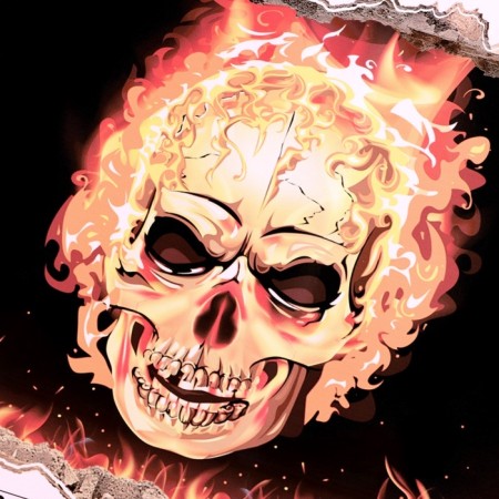 Stick 3D Interior Fire Skull 60*45cm-2