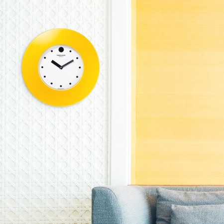 Watch Wall Round "Classics", silent, yellow rim, D-37 cm, dial 22 cm-3