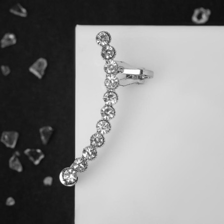 Earring "Kaff" rhinestones in the cut, the color is white in silver-1