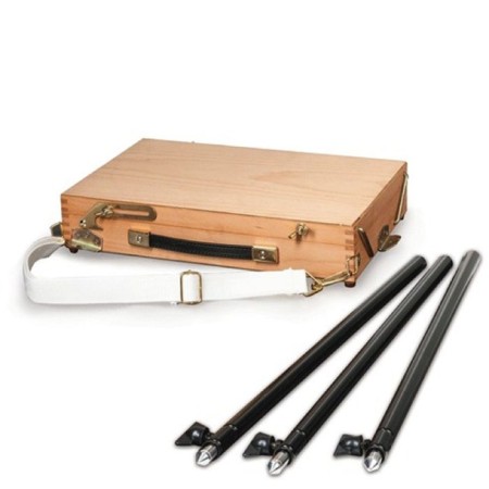 A sketch box with telescopic legs, 400 x 250 x 75 mm, under a beech, canvas 70, metal legs-1
