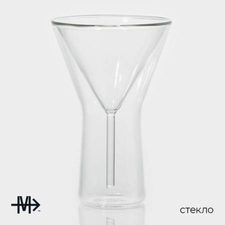 Martini glass glass with double walls Magistro "Ice", 170 ml, 10.3 × 15.7 cm-1
