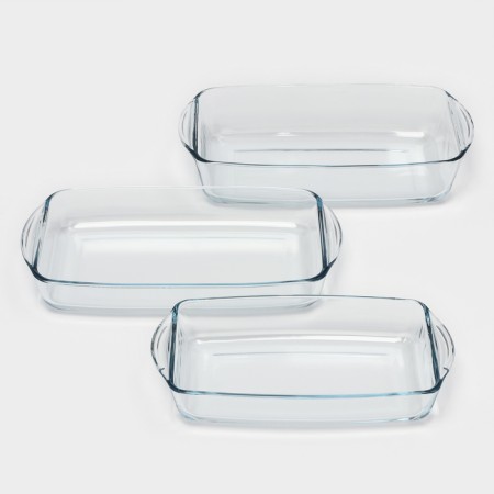 A set of rectangular Borcam baking dishes, 3 items: 1.3 l, 1.95 l, 2.75 liters-4