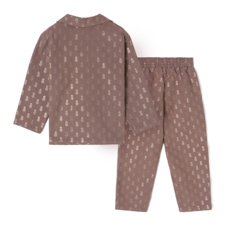 Pajama nursery from a flannel (shirt, trousers) kaftan "pineapple", height 122-128, coffee-6