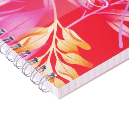 Notepad A5, 60 sheets in a cage, on the crest "Flowers", cover coated cardboard, block 60g/m2-1