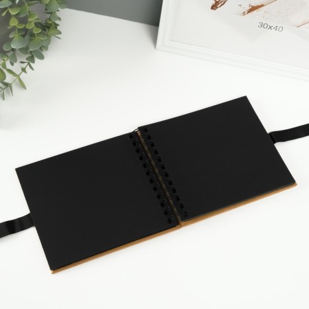 Photo album Brauberg Black & Kraft, size 16x18 cm, 20 black sheets-4