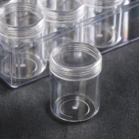 Casket Plastic for little things "Circle" Transparent set 12V1 4.8x3.7x3.7 cm 5.5x12x16 cm-2