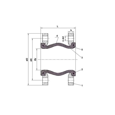 Tecofi Di7240N, flangtsy, PN10, DN50 vibro -compensator-1