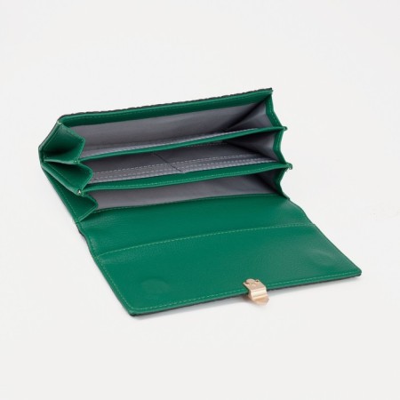 Women's wallet on magnet, green color-2