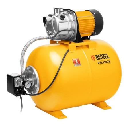 Denzel PSL1100X pumping station, 1100 watts, pressure 45 m, 60 l/min, tank 50 l, cable 1.2 m