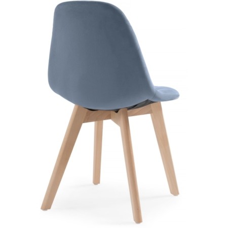 Wooden stool Filip an array of beech/velor, natural/blue 46x53x83 cm-2
