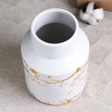 Kashpo - Vase "Marble" 18x13cm, white-1