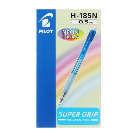 Mechanical pencil Pilot Super Grip Neon, 0.5 mm, rubber emphasis, blue case-4