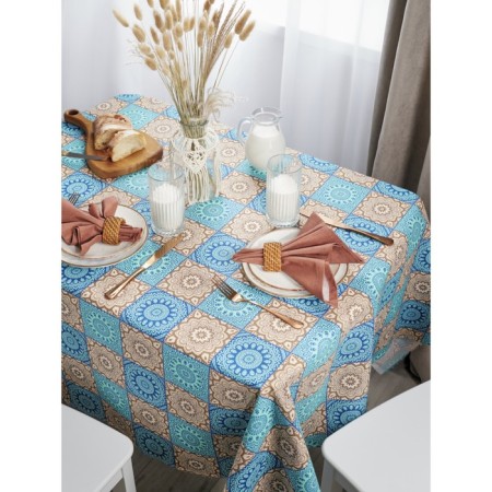 Guten Morgen Brunei tablecloth, mingle, size 140x150 cm, turquoise color-2