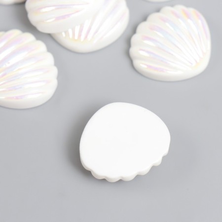 Decor for creativity Plastic "Broke with mother of pearl" White 1.8x2 cm-1