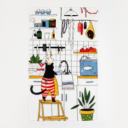 A set of kitchen towels of the “cat in the kitchen” 35x60cm-2pcs, 100% HL-3