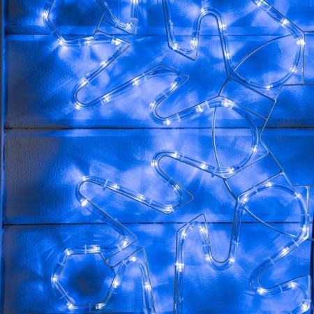 LED figure "Snowflake", 80 cm, Duralight, 192 LED, 220 V, flicker, glow of blue/white-2