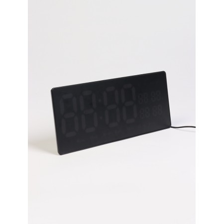 Electronic wall clock, thermometer calendar, 36.2 x 15.5 cm, red numbers 10 x 4.5 cm 1076627