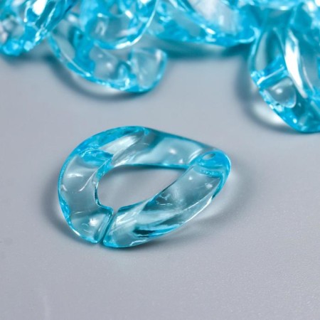 Decor for creativity plastic "Ring for the chain" transparent blue set 25 pcs 2.3x1.65 cm-1