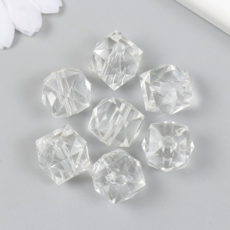 Beads for creativity plastic "Crystal Square" set of 20 g 1.6x1.8x1.8 cm-2