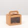 Folding box, with a window and a handle, craft, 7 x 7 x 10 cm