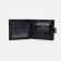Male purse on a button, for bills, for cards, for coins, black color