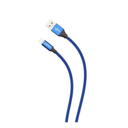 PERO DC -02, Lightning cable - USB, 2.4 A, 1 m, fabric braid, blue-2