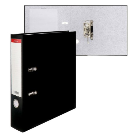 A4, 80 mm, Erichkrause "Business" folder, with arched mechanism, black-3