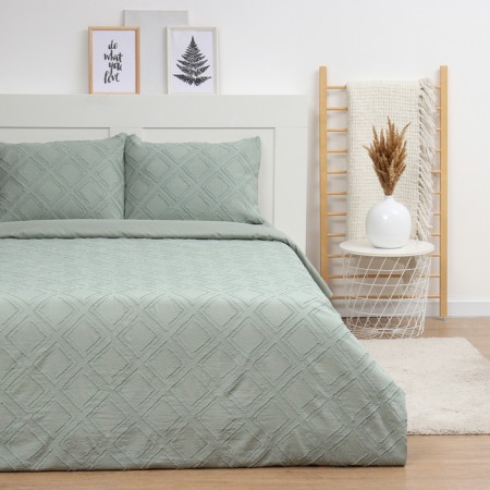 Lovelife Tufting 1.5P Romb Lowel Lowel 143*215cm, 150*230cm, 50*70cm-2pcs, green color, 110 g/m2