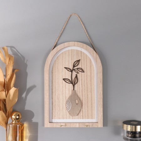 Hooks decorative wood "Veska in a vase" 2.5x16x23.5 cm