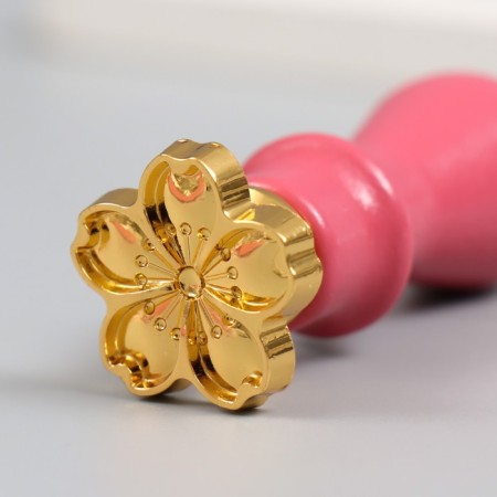 A set of seals for wax with a wooden handle "Flower" 12.8x8.6 cm-6