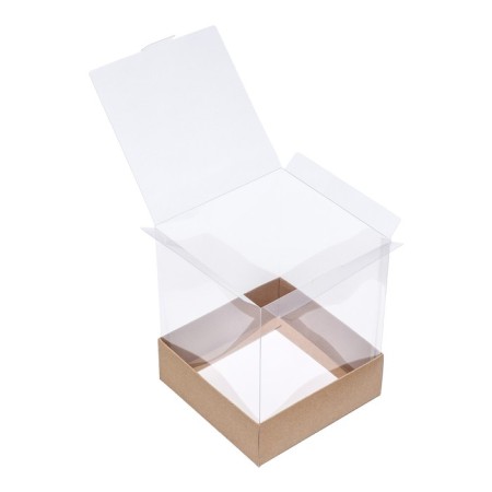 Box for cakes, craft, 14.5 x 14.5 x 17.5 cm. Confectionery packaging-4