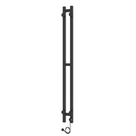 Electric heated towel rail Laris Prime Chekch, 80x1200 mm, 2 crossbars, left, black-15