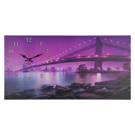 Carty clock is wall-mounted, on canvas, interior, silent "luminous bridge", 40 x 76 cm