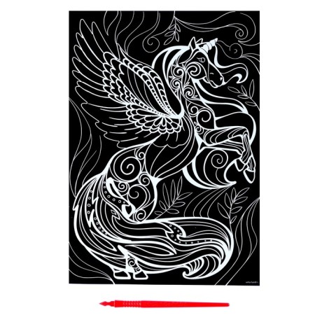 Engraving "Magic Unicorn" with a metallic effect "Gold" A4-7