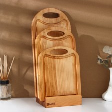A set of cutting boards on the stand Adelica, 3 pcs: 38 × 18, 30 × 18, 22 × 18 cm, birch