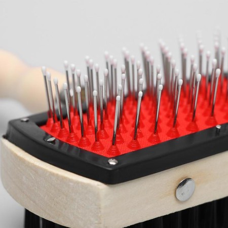 Bilateral brushes with a wooden handle, 10 x 17 cm-1