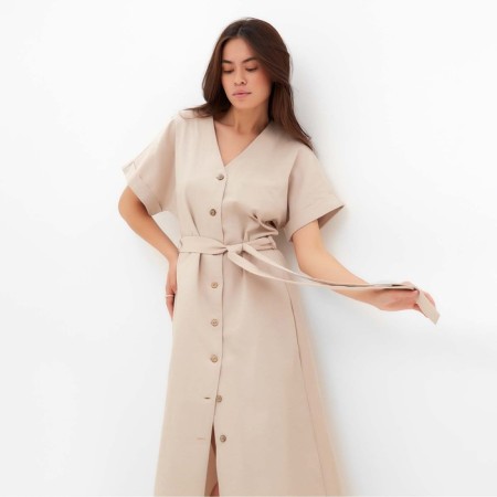Women's dress on buttons Mist Summer Time, Beige, R.42-1