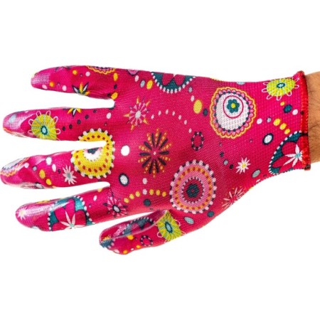 Polyester gloves Garden, with nitrilum pristine, size 7, Palisad-1