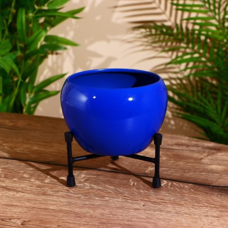 Kashpo "Care" Metal, Vason 15x15x8 cm, stand12.5x12.5x8 cm