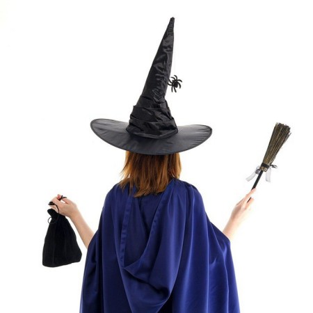 Carnival set "Magic", black hat, broom, bag-3